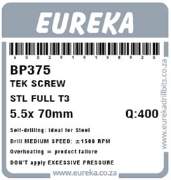 BP375 - Tek Screw Steel Full -BP375_label_T